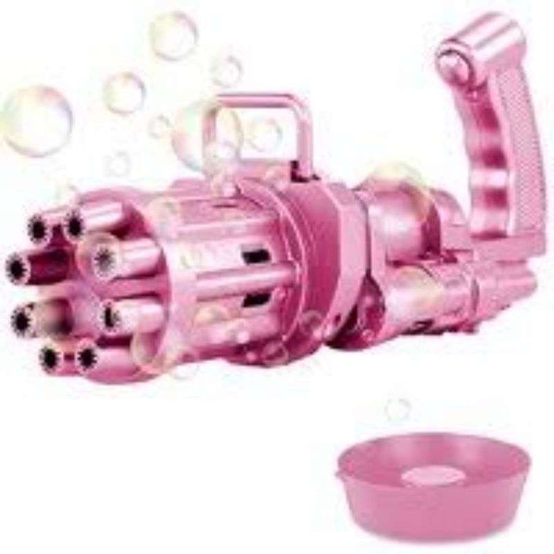 Mainan anak Pistol Gelembung / Bubble Gun elektric 8 hole + music + LED