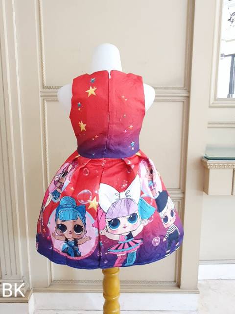 81103 LOL BUBBLE DRESS RED / DRESS LOL ANAK / GAUN PESTA ULANG TAHUN ANAK PEREMPUAN / DRESS PRINCESS