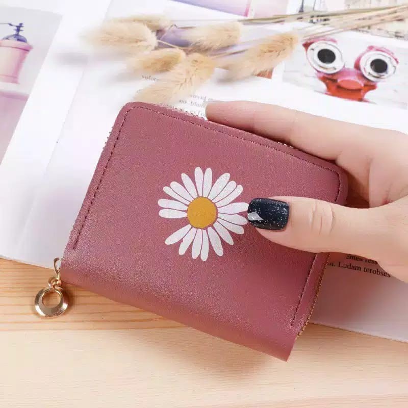 (FY) COD Dompet Import dompet Wanita Dompet Koin/kartu Dompet Wanita mini murah Motif Bunga Daisy