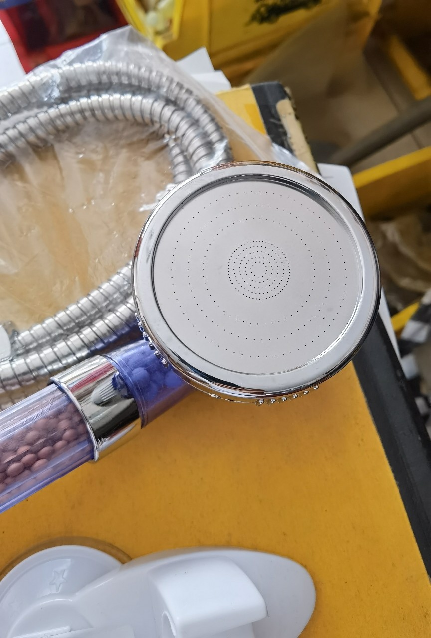 {terlaris} Kepala Shower Head Ion Spa Ionizer Healthy Crystal 3 Mode Bonus Selang + Holder