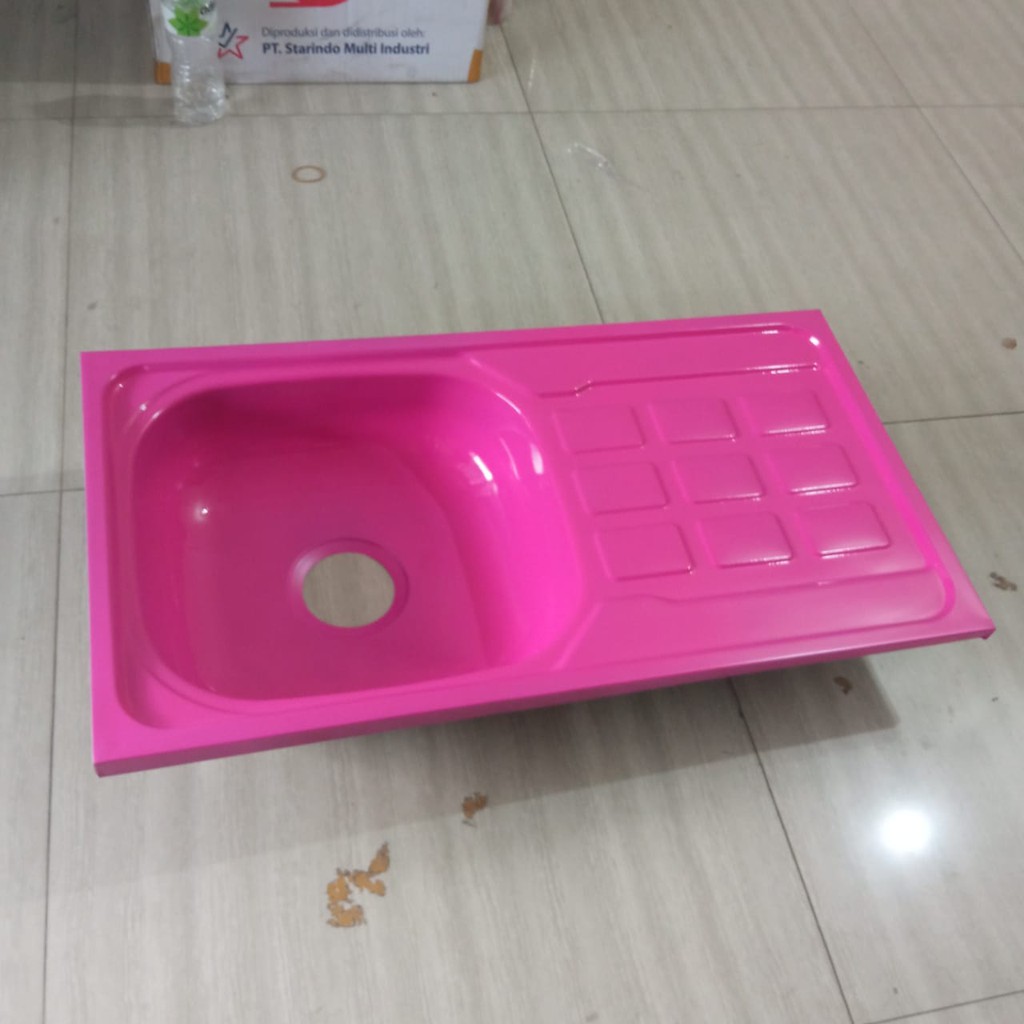 Bak Cuci Piring Stainless Color / Wastafel Bak Cuci Piring + Kran 1/2inch BCP 75x40x14cm GRATIS SELANG AFUR