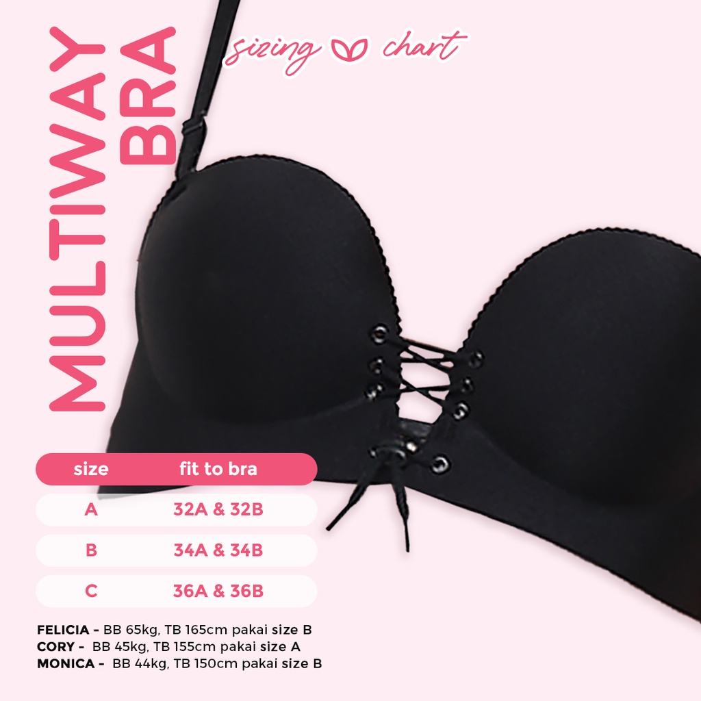 (FREE POUCH) Pluffyschoice Multiway Bra - Super Push Up bh wanita busa tebal nyaman