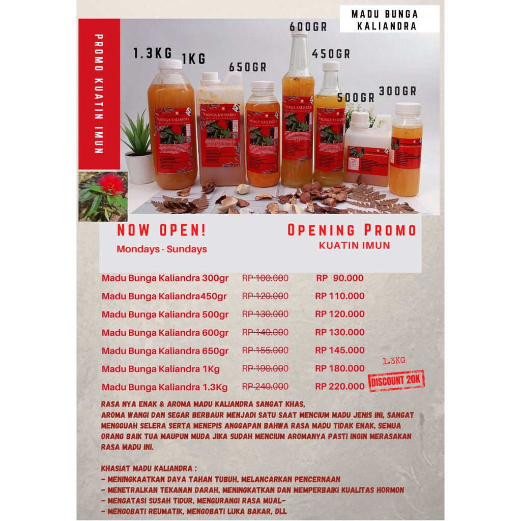 

Madu Bunga Kaliandra Murni