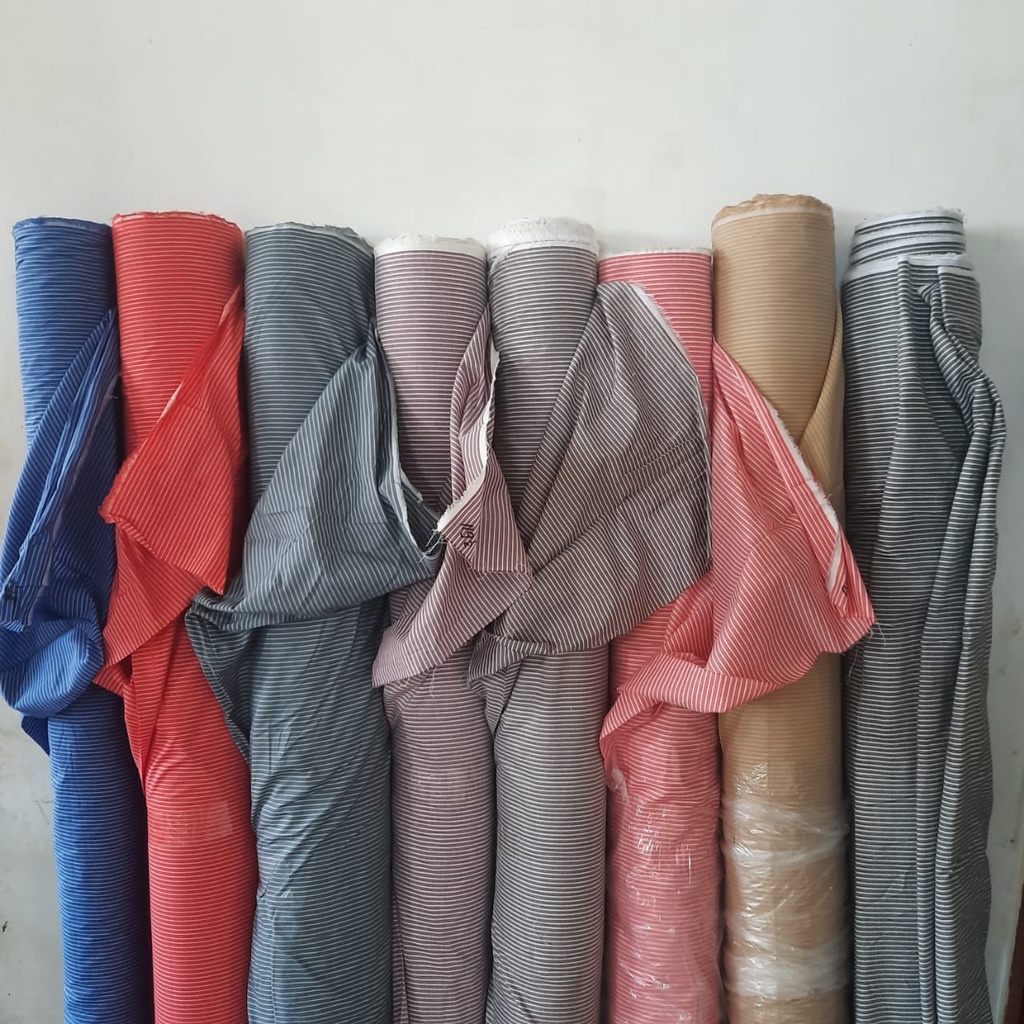 bahan multi kain katun gingham tenun yarndyed saluria kecil salur ria kotak kotak ria garis