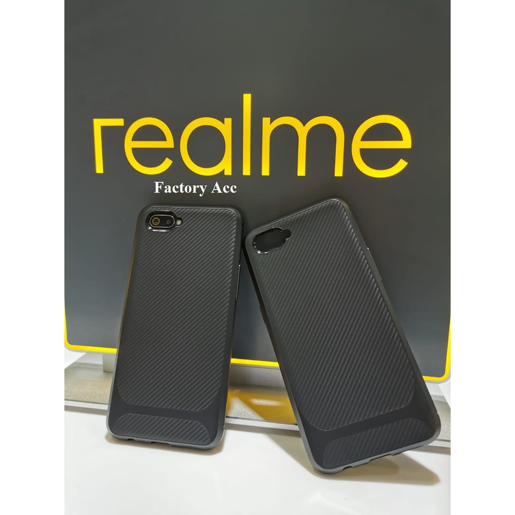 Realme C2 / Oppo A1K Soft Case Rugged Carbon