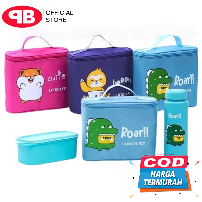 Tempat Makan Dengan Botol Minum Set Tas Jennie Kids Lunch Fit Lunch Bag Set Of 4 / TAS  TEMPAT BEKAL MAKAN ANAK SUAMI ISTRI SEKOLAH KERJA PIKNIK DENGAN BOTOL GRATIS TAS ZENI KID