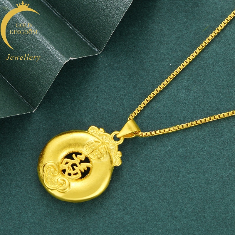 Kalung Liontin Bentuk Awan Model Hollow out Bahan Emas Asli Kadar 375Gaya Korea Untuk Pasangan