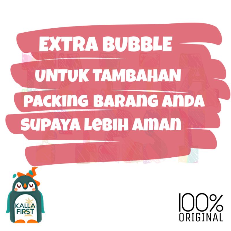 

EXTRA BUBBLE UNTUK TAMBAHAN PACKING BARANG ANDA SUPAYA LEBIH AMAN