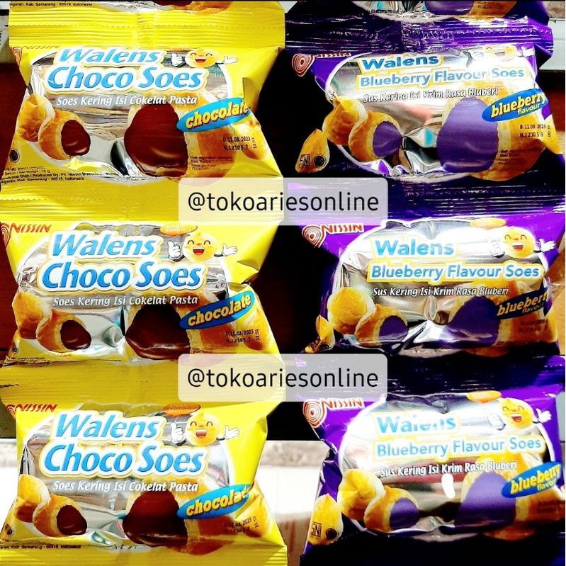 Nissin Walens Choco Soes/ Blueberry Soes isi 10 pcs