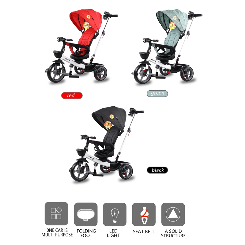 Sepeda Anak Bayi Balita Dorong Roda 3 Tricycle Pacific PC5166 Kursi Bisa Berputar-7