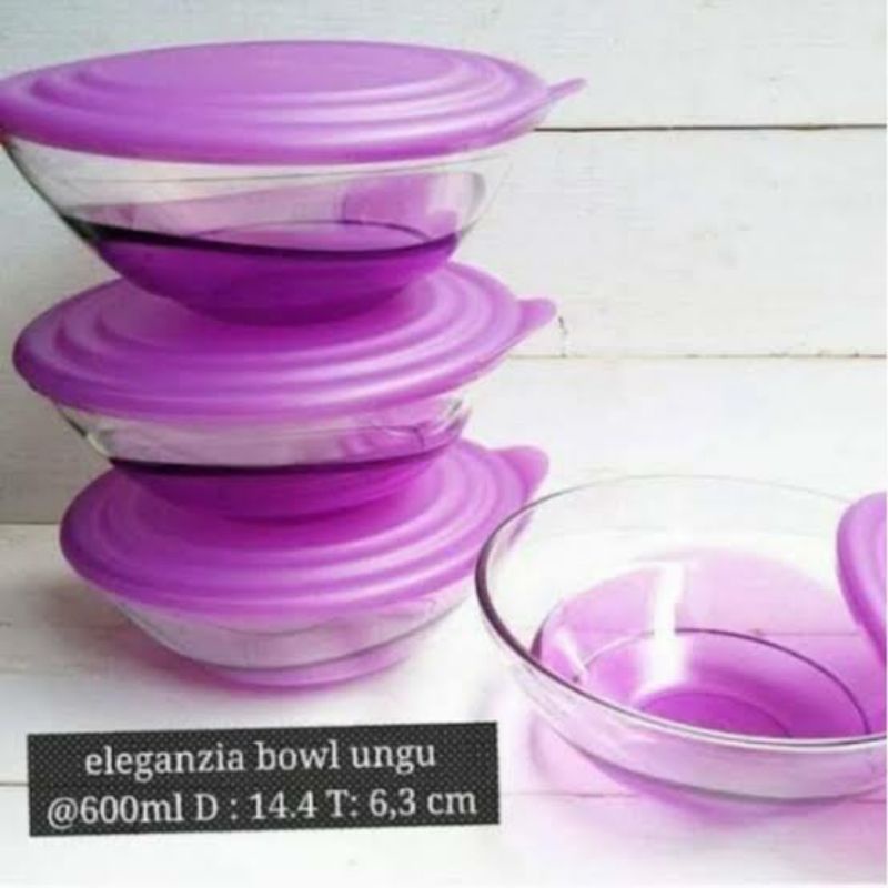 Mangkok Bekal warna ungu Eleganzia bowl purple(harga 1pc)