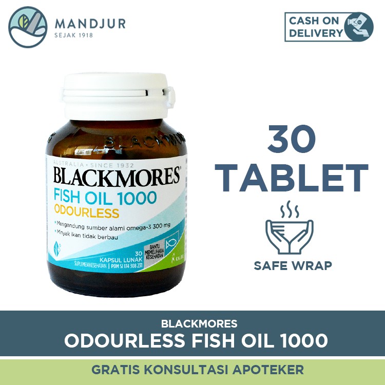 Blackmores Odourless Fish Oil 1000 Mg Isi 30 Kapsul Lunak Indonesia