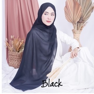 Bella Pashmina New  Fashion Muslim Pashmina Bella Double Hycon-Black