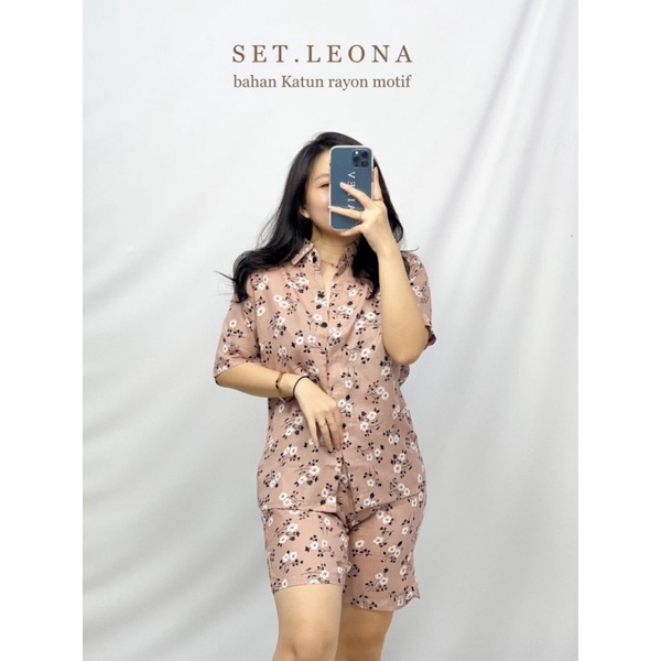 F593 Homey Set Leona BC Setelan Baju Santai Pendek Nyaman Wanita Cotton Rayon Fit to L
