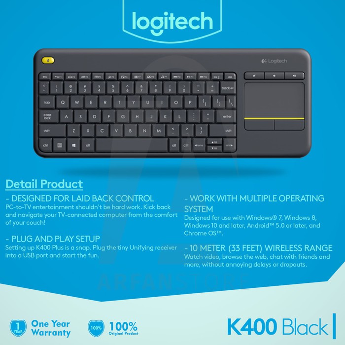 Logitech Wireless Keyboard K400 +