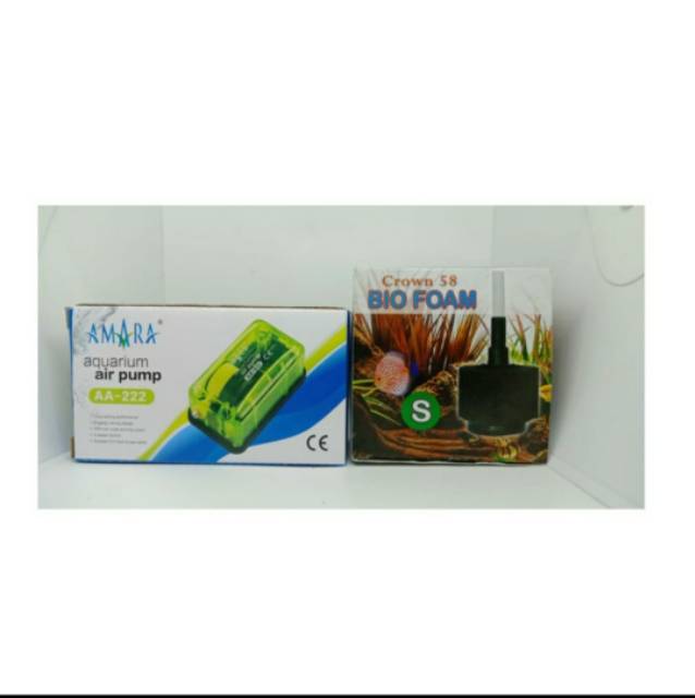 Paket Filter Aquarium aerator Amara + Bio Foam s