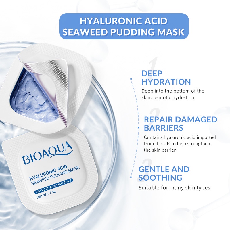 【BPOM】BIOAQUA Face Mask centella asiatica/Hyaluronic acid/Avocado deep clean mud mask Pudding masker