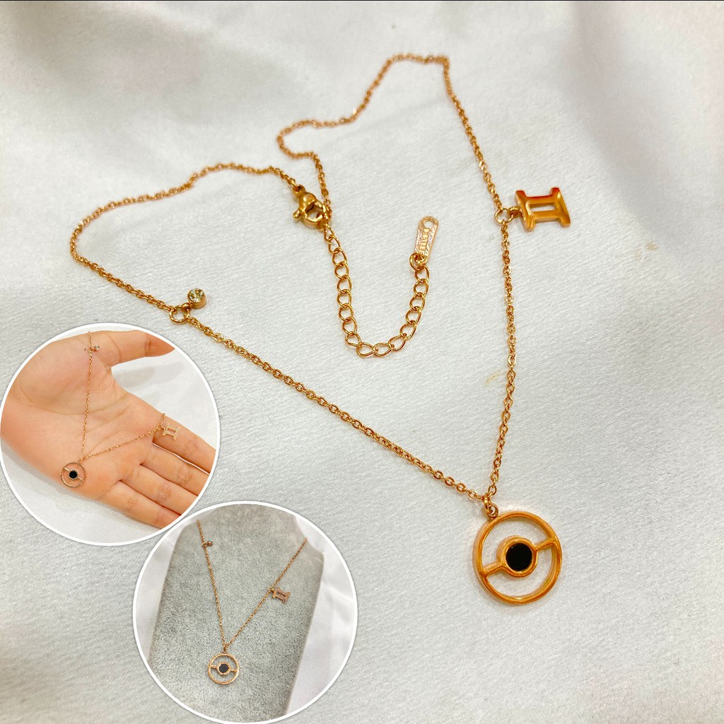 Kalung Titanium Wanita Anti karat Branded Aksesoris Fashion Korean Style KT96