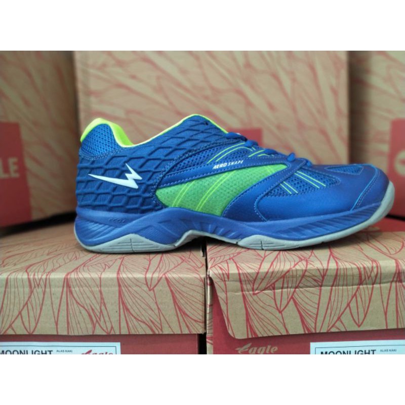 Sepatu Badminton Eagle Wardens Original Warna Biru Muda/Citrun Murah⭐⭐⭐⭐⭐