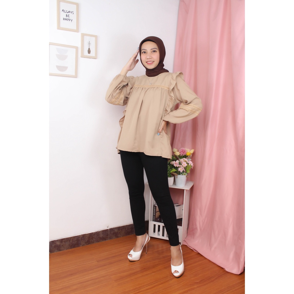 BEFAST - ZRX OOTD Blouse JEYA / SAKA BLOUSE / Blouse Wanita kekinian / Atasan Wanita Lengan Panjang / Blouse Polos Casual / Fashion Formal Wanita / Blouse Unik / Terbaru