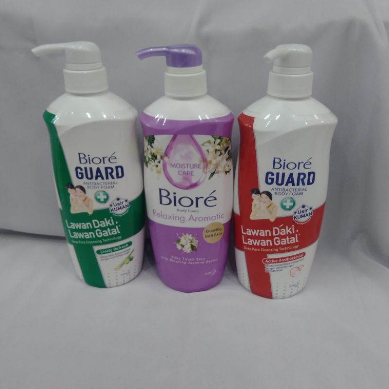 Biore Body foam Cleanser | Biore sabun mandi cair kemasan botol pump 550ml