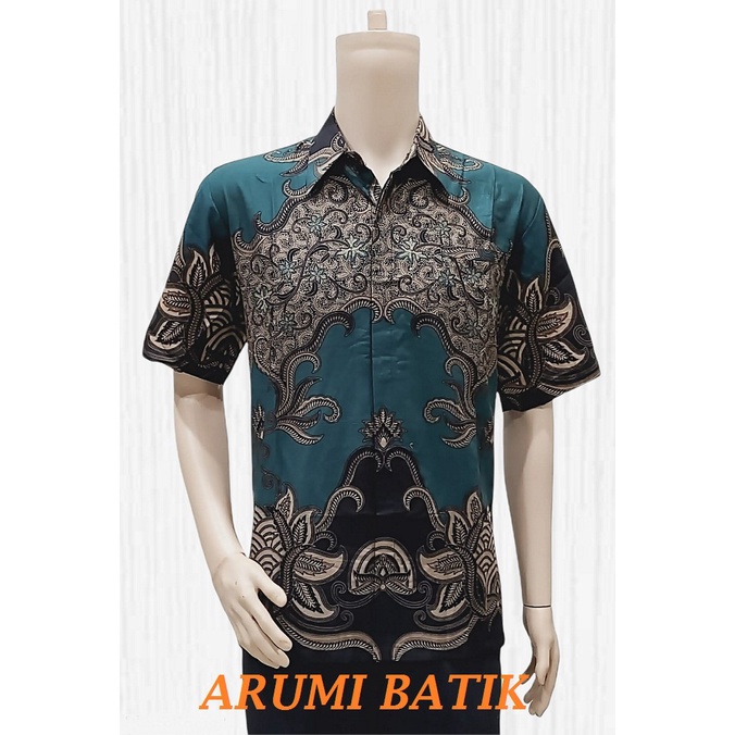 Kemeja Hem Baju Seragam Pria Batik Kantor Formal 3019 Vivo Hijau M - 4L 5L
