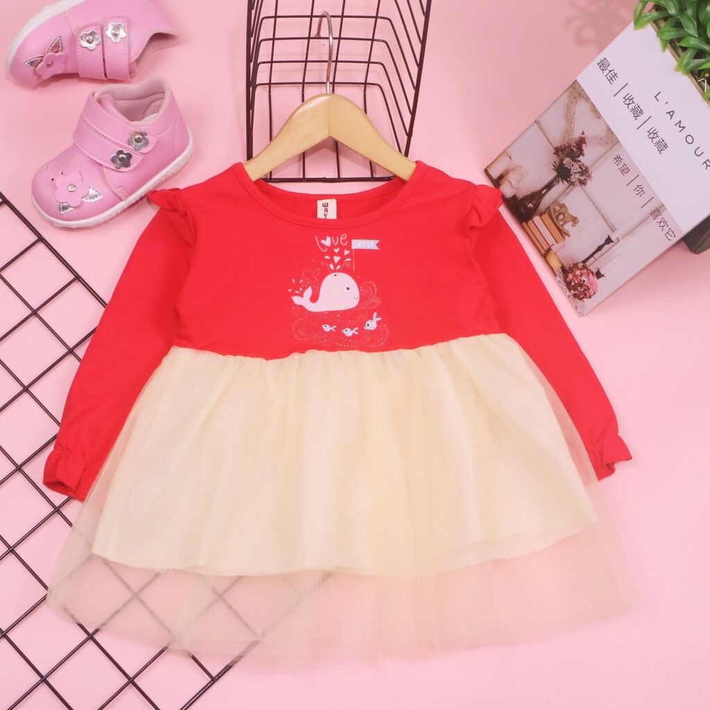 BARU! LIA016 - Dress Korea Bayi 0-3 tahun Perempuan Fashion Terlaris Baju Pesta Pergi Jalan