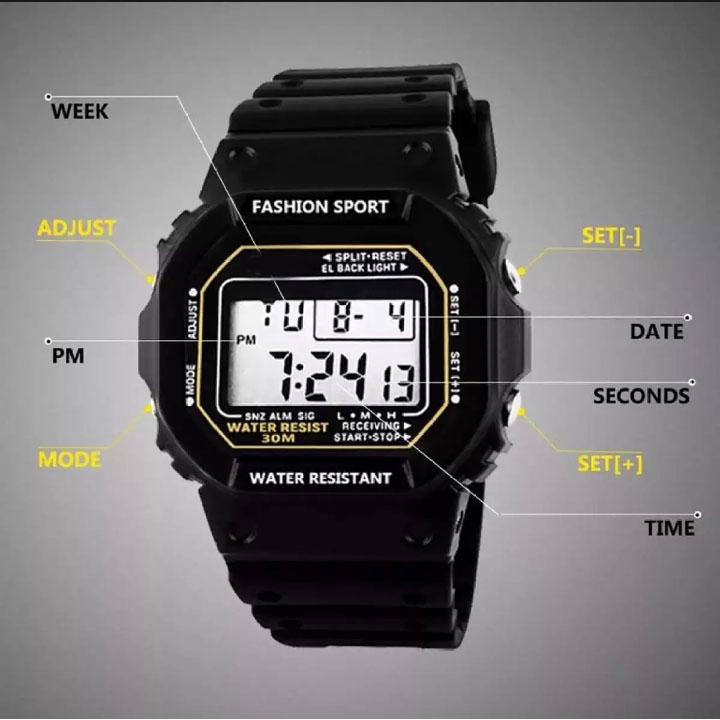 JAM TANGAN SPORT DIGITAL PROTECTION BLACK EDITION