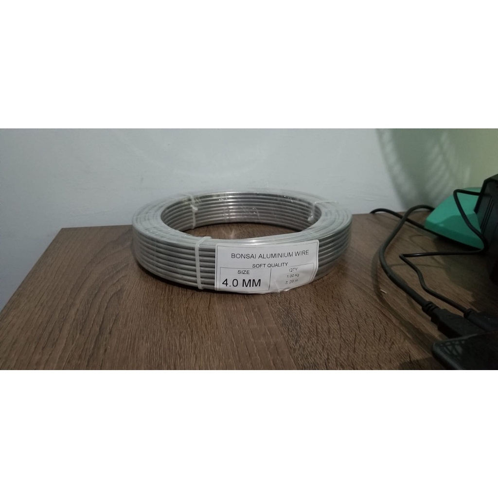 Kawat bonsai aluminium ukuran 4mm atau no 4 roll 1kg GLOSSY