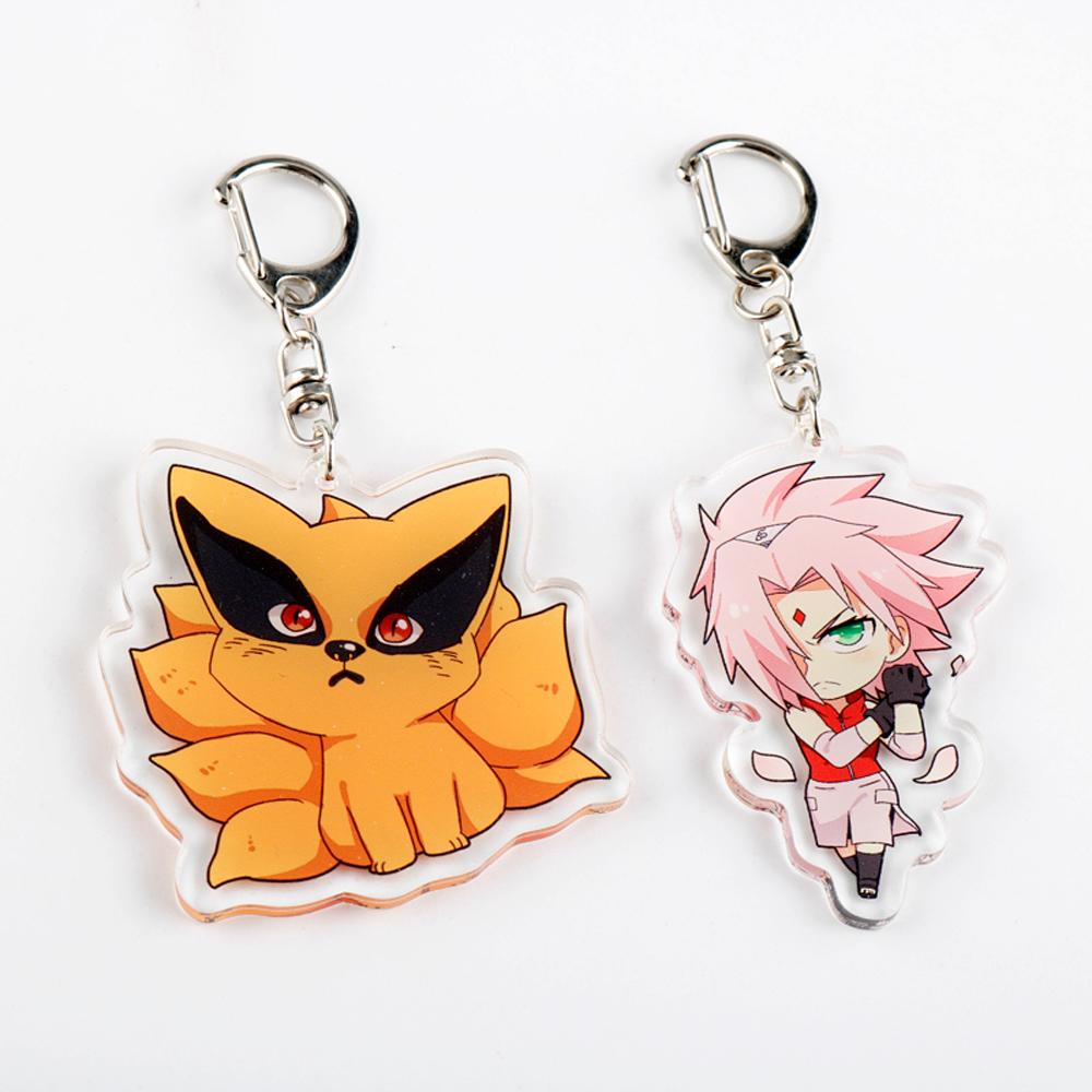 Lanfy Naruto Gantungan Kunci KeyRing Kartun Gaara Uchiha Itachi Kakashi Sasori Naruto Liontin