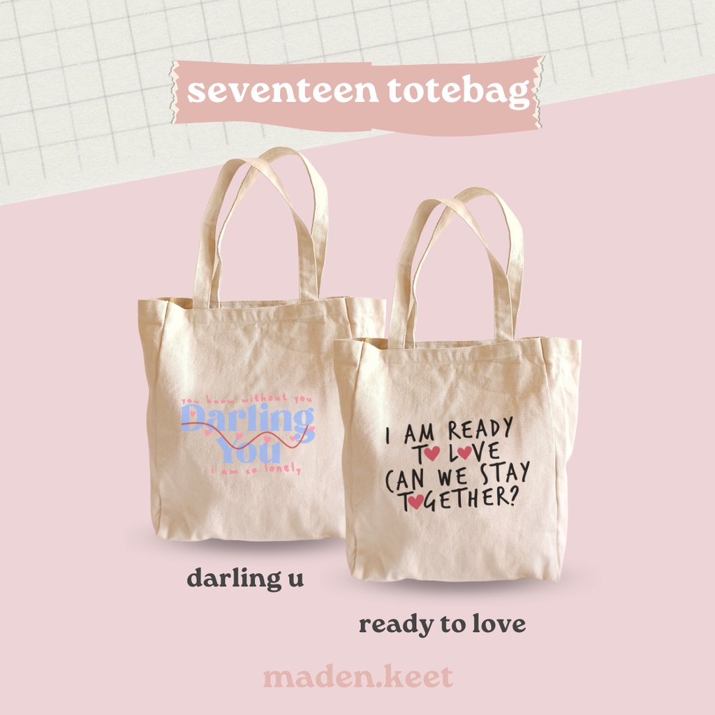 Seventeen Totebag Canvas Twill Tebal / Ada ritsleting