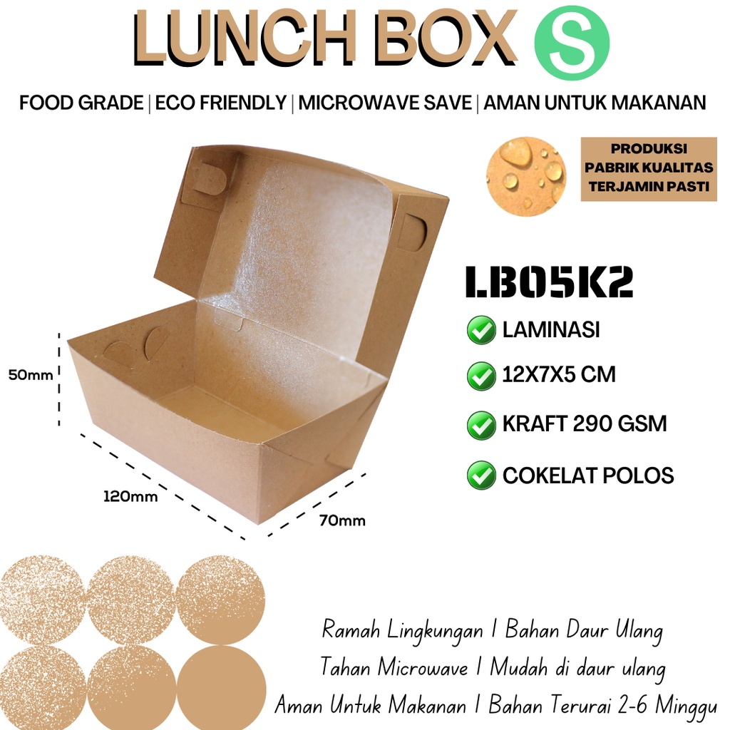 Paper Lunch Box Small Lunch Box Small (LB5K2-Laminasi)