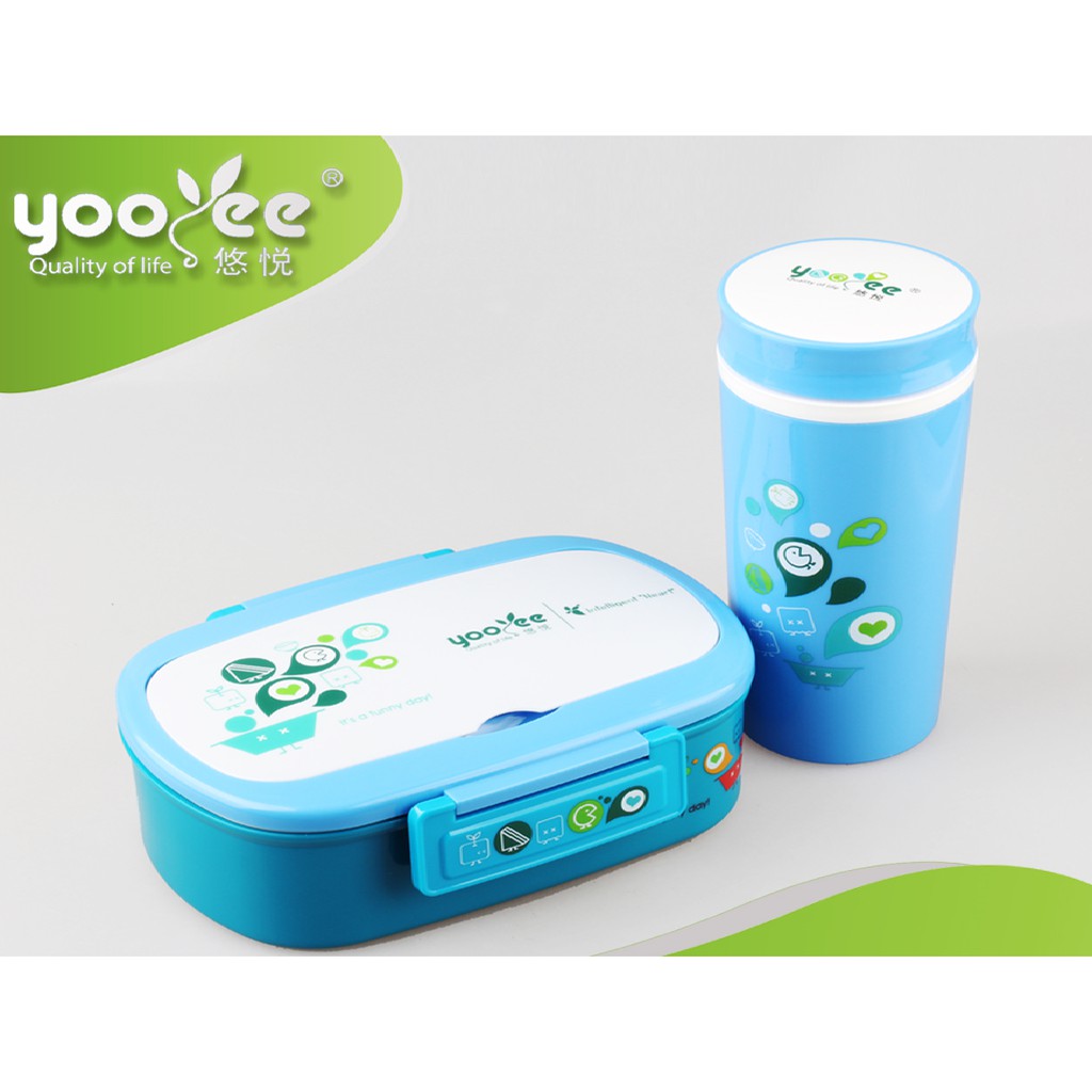 CUCI GUDANG  Kotak Tempat makan Lunch Box Termos dan Tas Yooyee #592