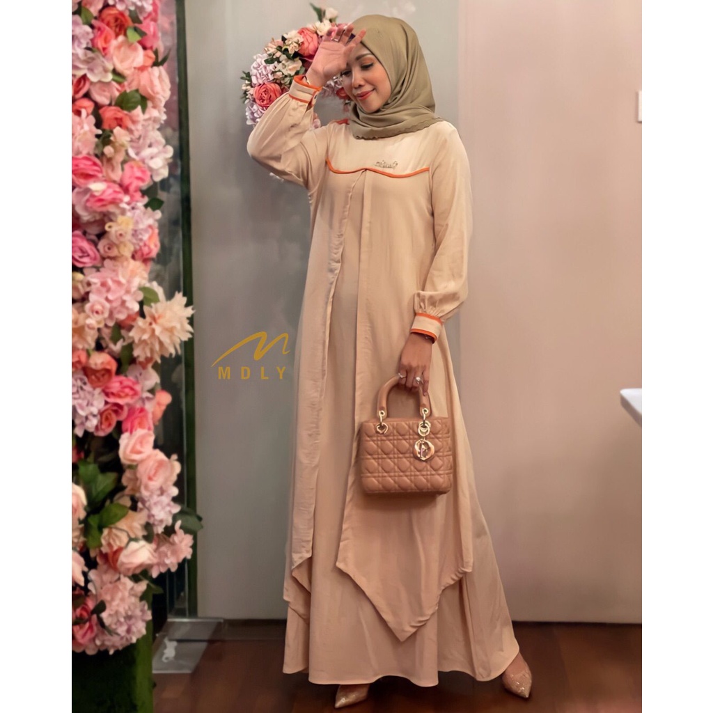 GAMIS DRESS WANITA TERBARU ALUNA Spesial Crem BY MDLY 3053