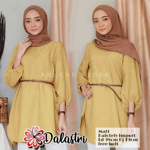 Tunik Remaja Muslim Kotak Kekinian Terbaru 2021 Katun Kotak Murah RQ120 Dalastri Mustard Tunik [Ga