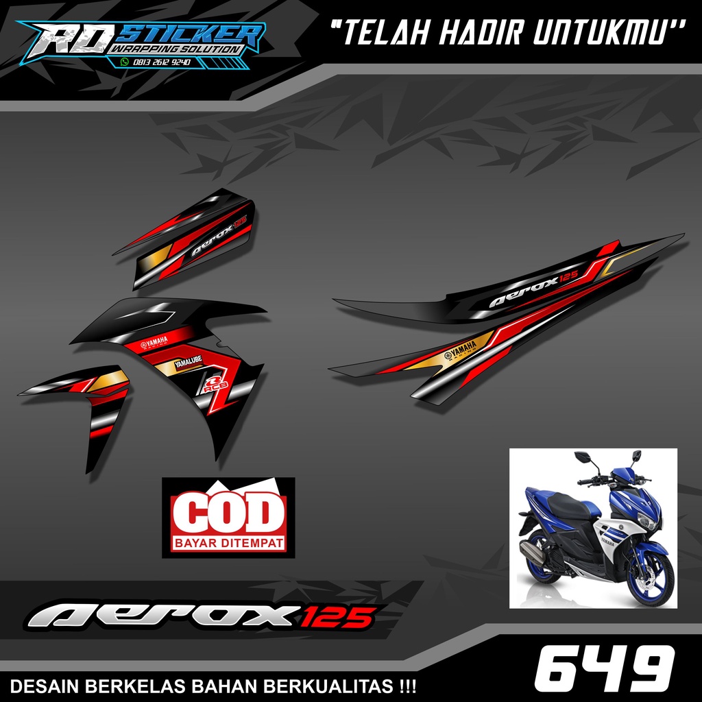 ( COD) STRIPING VARIASI AEROX 125 STICKER YAMAHA AEROX 125 STIKER STRIPING AEROX 125 STIKER AEROX 12