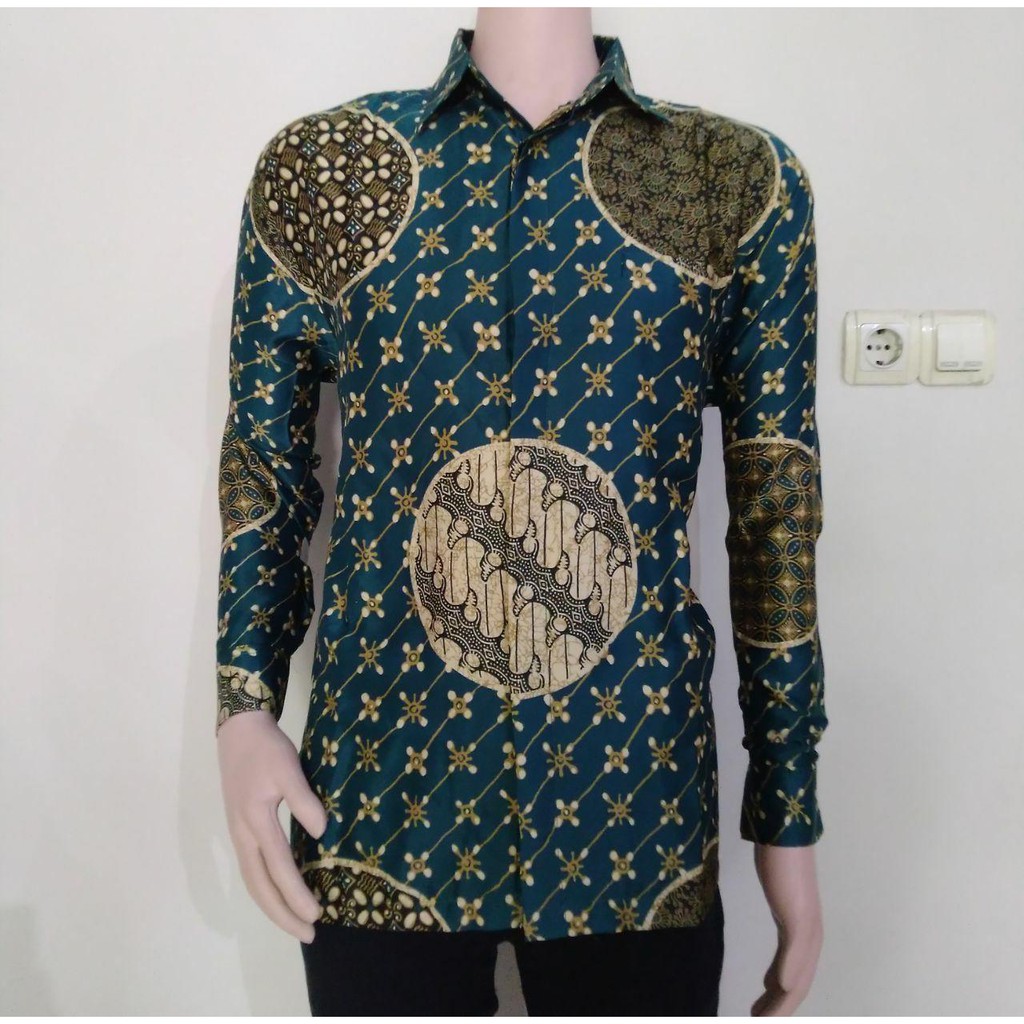 Kemeja batik semi sutra furing / baju pria / kemeja lengan panjang / baju lengan panjang /baju batik