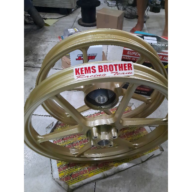 VELG BRT CHEMCO JUPITER JUPITER Z1 JUPITER MX OLD GOLD SILVER  UKURAN DEPAN 160 dan BELAKANG 185