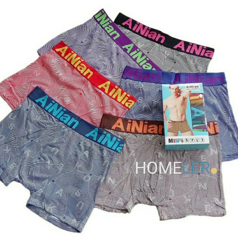 Celana Dalam Pria (1 Box Isi 3 Pcs) / Celana Dalam Boxer Pria Ainian / Cd Boxer Pria Dewasa