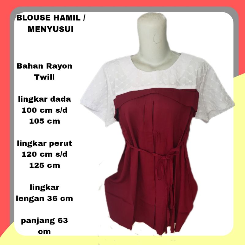 ATASAN HAMIL / ATASAN IBU MENYUSUI blouse ibu hamil terbaru atasan wanita bumil atasan ibu menyusui kerja jumbo blus hamil atasan cewek hamil cewe hamil perempuan busui