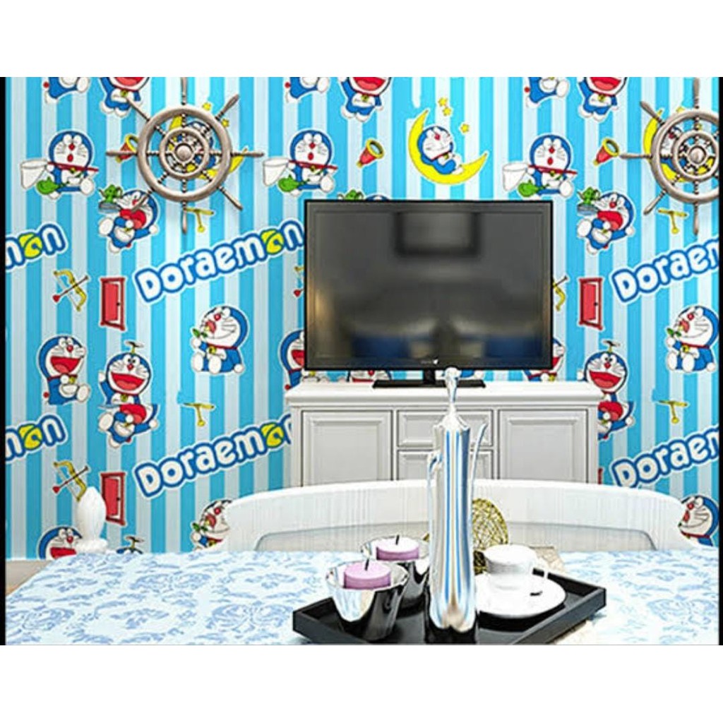 WALLPAPER DINDING MOTIF DORAEMON SALUR