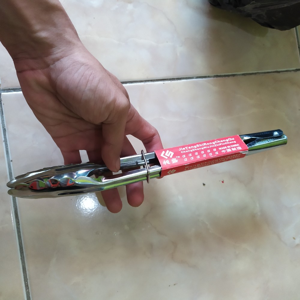 Capitan Capit Penjepit Makanan Stainless Steel Besi Ukuran Sedang