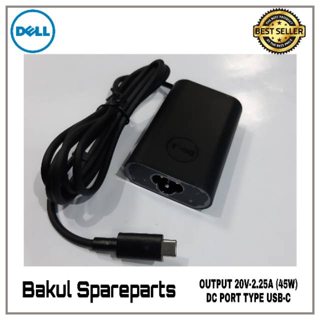 Adaptor Charger Original Dell XPS 13 9360 9365 9370 20V-2.25A USB Type-C