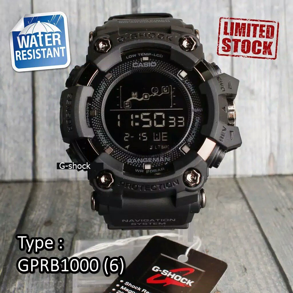 JAM TANGAN PRIA G-SHOCK CASIO RANGEMAN BULAT FULL BLACK SERIES FULL HITAM TALI HITAM READY STOCK full hitam