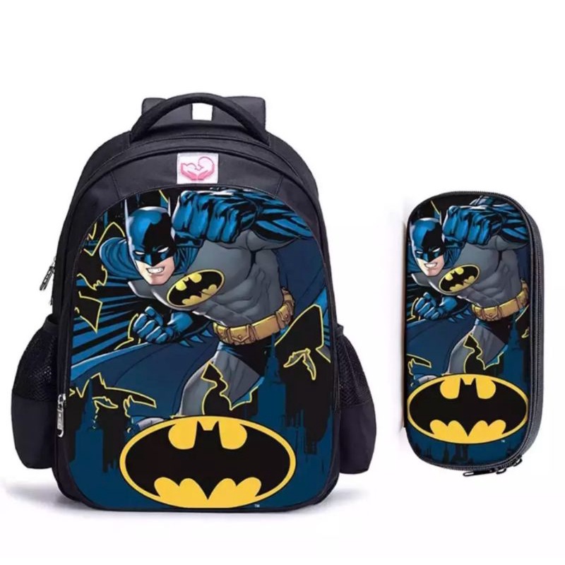 Tas ransel anak laki-laki superhero 2in1 - tas + tempat pinsil - tas anak