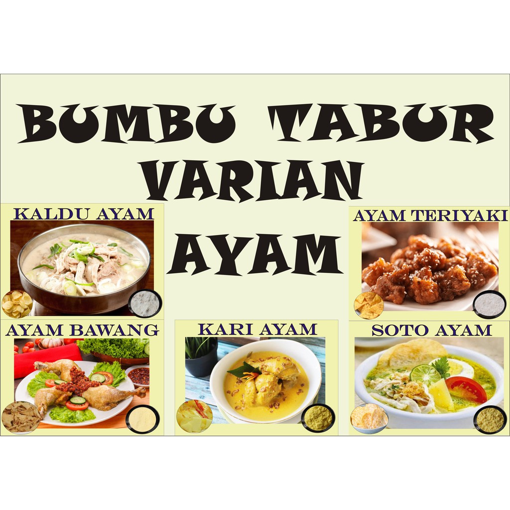

BUBUK TABUR AYAM TERBAIK AYAM BAWANG KALDU KARI SOTO TERIYAKI MSG GURIH ENAK MURAH HALAL REKOMENDASI