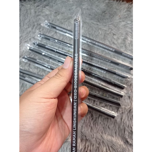SEDOTAN STERIL UKURAN 8MM (500) PLASTIK HITAM GOLDENSTRAW OXO RAMAH LINGKUNGAN STERIL PLASTIK MINUMAN BOBA KEMASAN KEKINIAN
