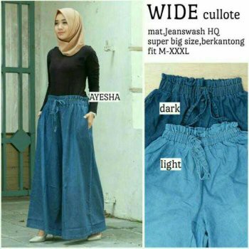 c 5 Celana kulot panjang jins denim ukuran gede besar big size cewe wanita All size fit to xxl xxxl