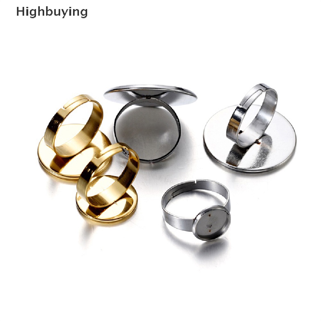 10 Pcs / lot Cincin Kosong Bahan Stainless Steel Dapat Disesuaikan Untuk Membuat Perhiasan DIY Glory