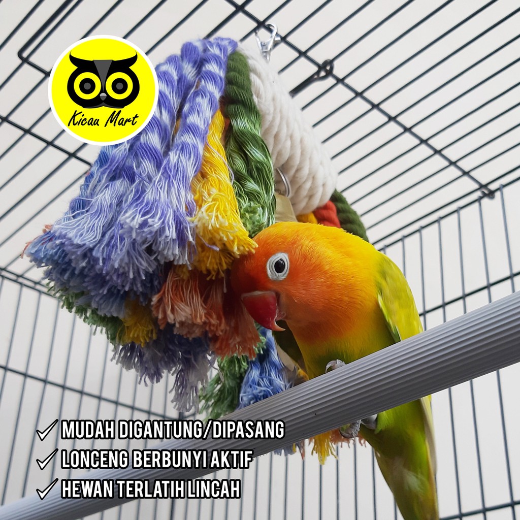 TALI RUMBAI MAINAN BURUNG PARROT PARUH BEGKOK LOVEBIRD KAKATUA MAINAN KUCING SUGAR GLIDER TLKPS